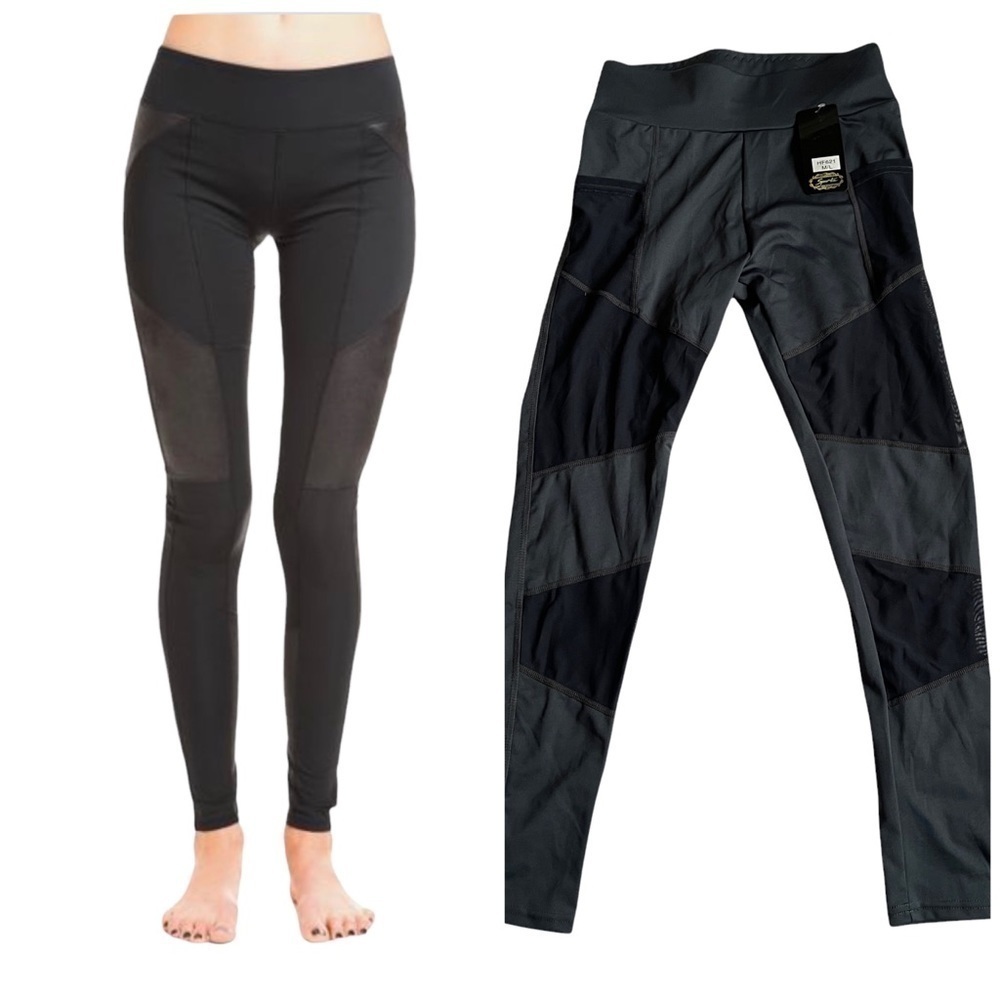 SPORTA Mesh Workout Leggings Gray Size Medium/Large